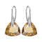 Silver Earrings "Evening Glow (Golden Shadow)" with Swarovski™ Crystals
