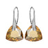 Silver Earrings "Evening Glow (Golden Shadow)" with Swarovski™ Crystals