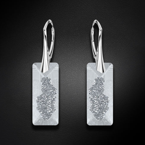 Sudraba auskari "Augošais Kristāls II" ar Swarovski™ kristāliem