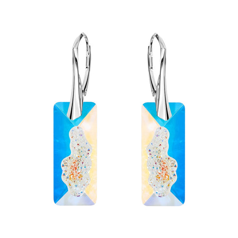 Sudraba auskari "Augošais Kristāls II (Aurora Borealis)" ar Swarovski™ kristāliem