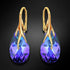 Silver Earrings "Baroque VII (Heliotrope)" with Swarovski™ Crystals