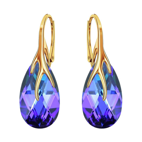 Silver Earrings "Baroque VII (Heliotrope)" with Swarovski™ Crystals