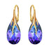 Silver Earrings "Baroque VII (Heliotrope)" with Swarovski™ Crystals