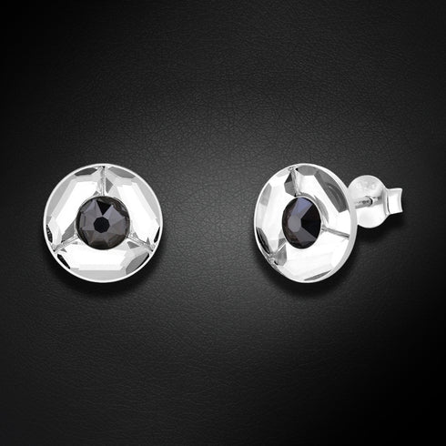 Silver Earrings "Astra (Hematite)" with Swarovski™ Crystals
