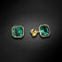 Silver Earrings "Imperial II (Emerald)" with Swarovski™ Crystals