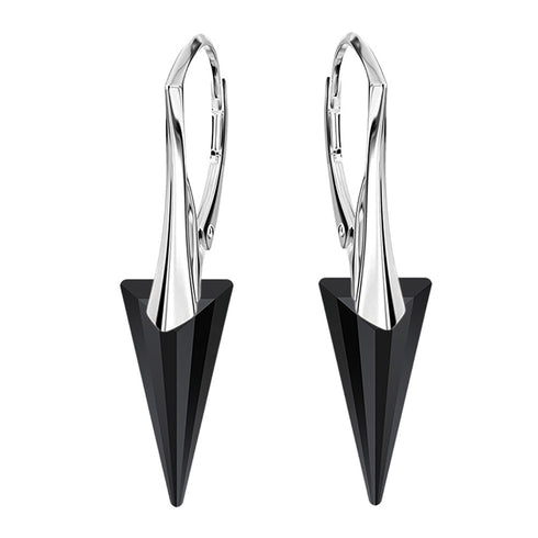 Silver Earrings "Smaile II (Jet)" with Swarovski™ Crystals