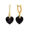 Silver Earrings "Enamored Heart III (Jet)" with Swarovski™ Crystals