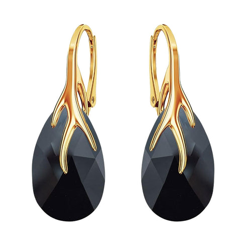 Серебряные серьги "Baroka VII (Jet)" с кристаллами Swarovski™