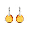 Silver Earrings "Ice Borders (Light Amber)" with Swarovski™ Crystals