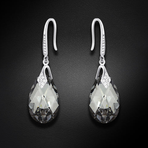 Sudraba auskari "Baroka III (Light Chrome)" ar Swarovski™ kristāliem