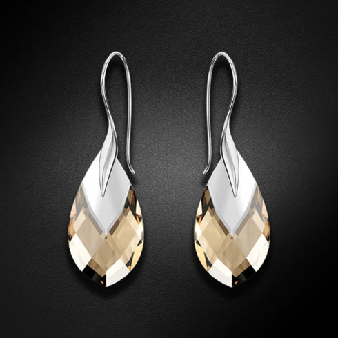Sudraba auskari "Baroka II (Light Colorado Topaz Light Chrome)" ar Swarovski™ kristāliem