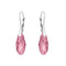 Silver earrings "Anšante (Light Rose)" with Swarovski™ crystals