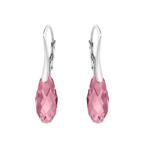 Silver Earrings "Anšante (Light Rose)" with Swarovski™ Crystals