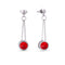 Silver Earrings "Bonbon (Light Siam)" with Swarovski™ Crystals