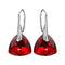 Silver Earrings "Evening Glow (Light Siam Comet Argent Light)" with Swarovski™ Crystals