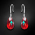 Silver earrings "Baroque III (Light Siam Shimmer)" with Swarovski™ crystals