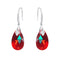 Silver earrings "Baroque III (Light Siam Shimmer)" with Swarovski™ crystals