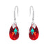 Silver earrings "Baroque III (Light Siam Shimmer)" with Swarovski™ crystals
