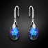 Silver earrings "Baroque III (Meridian Blue)" with Swarovski™ crystals
