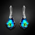 Silver Earrings "Baroque V (Meridian Blue)" with Swarovski™ Crystals