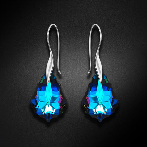 Sudraba auskari "Baroka IV (Meridian Blue)" ar Swarovski™ kristāliem