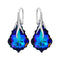 Silver Earrings "Baroque VI (Meridian Blue)" with Swarovski™ Crystals