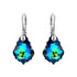 Silver Earrings "Baroque V (Meridian Blue)" with Swarovski™ Crystals