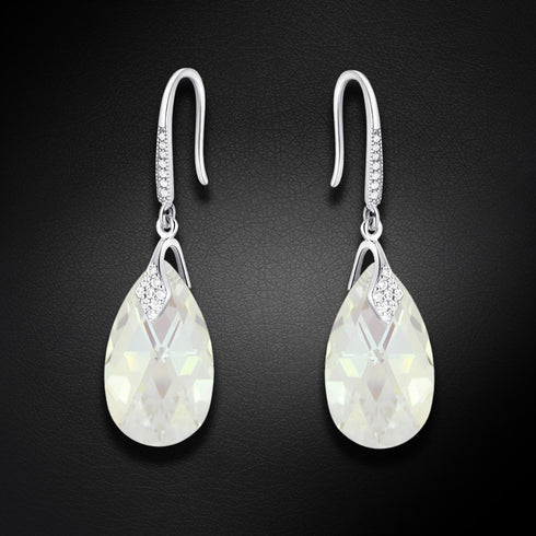 Silver Earrings "Baroka III (Moonlight)" with Swarovski™ Crystals