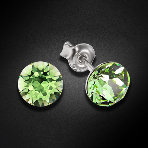 Silver Earrings "Classic (Peridot)" with Swarovski™ Crystals