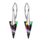 Silver earrings "Smaile II (Rainbow Dark)" with Swarovski™ crystals