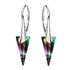 Silver earrings "Smaile II (Rainbow Dark)" with Swarovski™ crystals