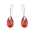 Silver Earrings "Baroque III (Red Magma)" with Swarovski™ Crystals
