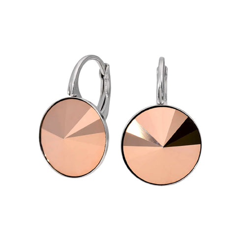 Sudraba auskari "Klaris IV (Rose Gold)" ar Swarovski™ kristāliem