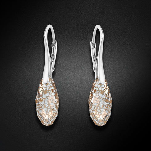 Silver earrings "Anšante (Rose Patina)" with Swarovski™ crystals