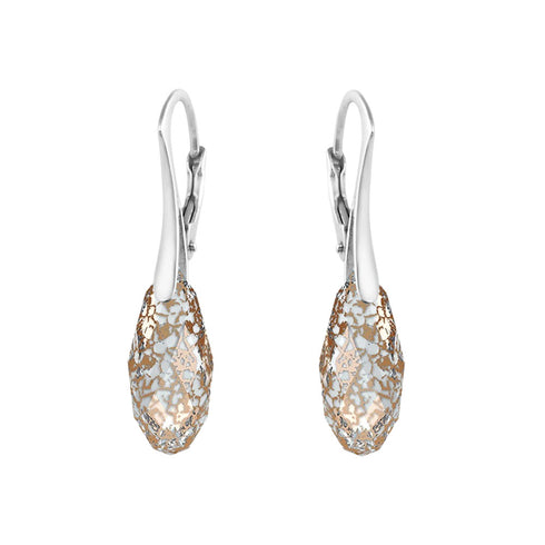 Silver earrings "Anšante (Rose Patina)" with Swarovski™ crystals