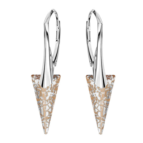 Silver Earrings "Smaile II (Rose Patina)" with Swarovski™ Crystals
