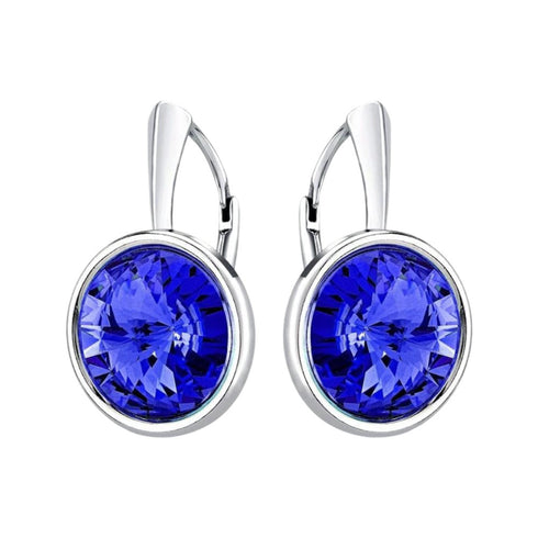 Sudraba auskari "Klaris (Sapphire)" ar Swarovski™ kristāliem
