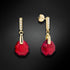 Silver Earrings "Calathea (Scarlet)" with Swarovski™ Crystals