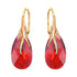Silver Earrings "Baroque VII (Scarlet)" with Swarovski™ Crystals