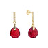 Silver Earrings "Calathea (Scarlet)" with Swarovski™ Crystals