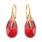 Silver Earrings "Baroque VII (Scarlet)" with Swarovski™ Crystals