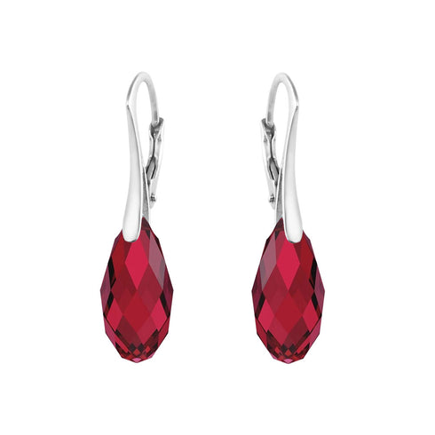 Silver Earrings "Anšante (Scarlet)" with Swarovski™ Crystals