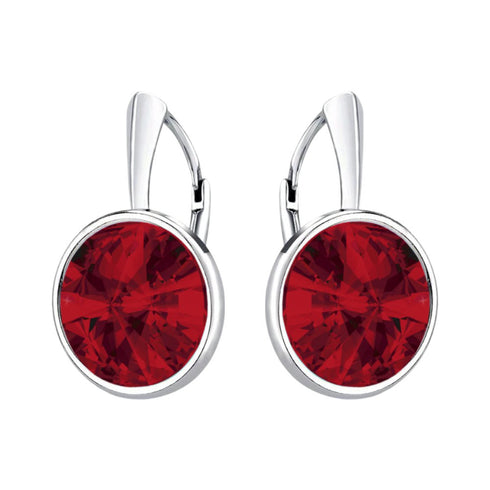 Sudraba auskari "Klaris (Scarlet)" ar Swarovski™ kristāliem