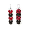 Sudraba auskari "Flamenco (Scarlet / Jet)" ar Swarovski™ kristāliem