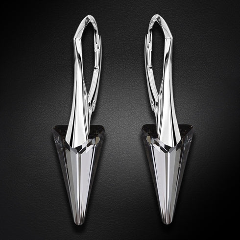 Silver Earrings "Smaile II (Silver Night)" with Swarovski™ Crystals