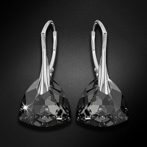 Silver Earrings "Evening Sparkle (Silver Night)" with Swarovski™ Crystals