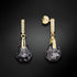 Silver Earrings "Calathea (Silver Night)" with Swarovski™ Crystals