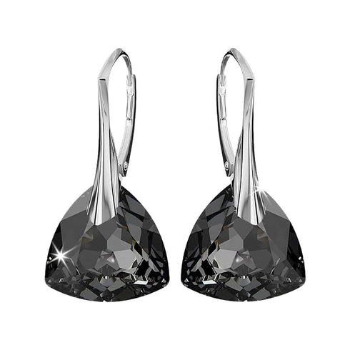 Серебряные серьги "Vakara Mirdzums (Silver Night)" с кристаллами Swarovski™