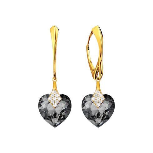 Silver Earrings "Dear Valentine (Silver Night)" with Swarovski™ Crystals