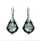 Silver Earrings "Baroka V (Silver Night)" with Swarovski™ Crystals